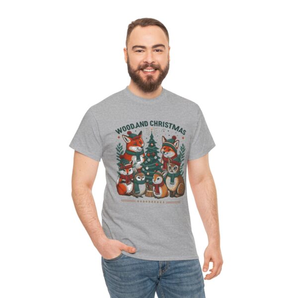 Woodland Christmas Tee, Cozy Holiday Shirt, Animal Lover Gift, Unisex Graphic T-Shirt, Cute Winter Apparel - Image 7