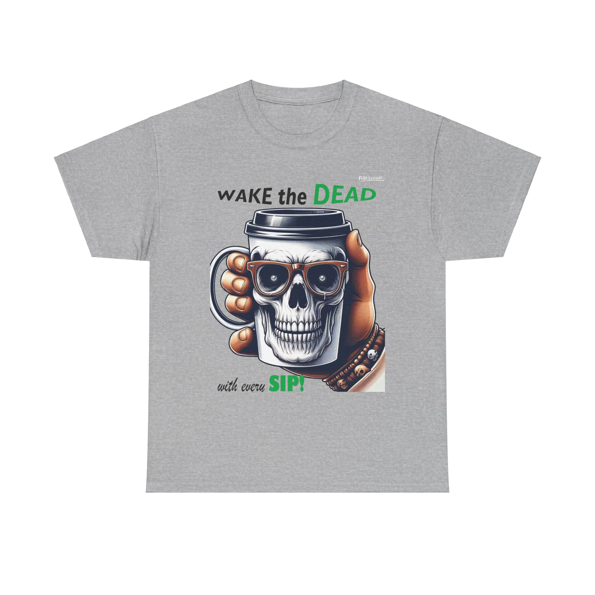 Wake the Dead Skull Tee, Spooky Coffee Shirt, Halloween Gift, Unisex Graphic Tee - Image 13