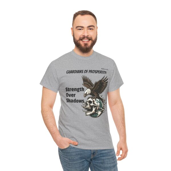 Strength Over Shadows Graphic Tee, Unisex Cotton Tee, Skulls & Eagles Design - Image 8
