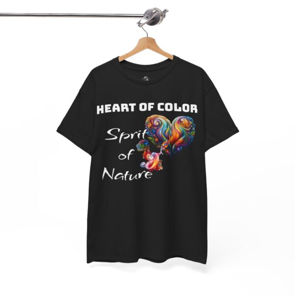 Heart of color spirit of nature Tee - Unisex Heavy Cotton Shirt, Earth Day Gift, Nature Lover Apparel, Colorful T-Shirt - Image 4