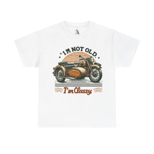 I'm Not Old I'm Classy Unisex Heavy Cotton Tee, Vintage Motorcycle Shirt, Funny Gift for Bikers, Birthday Tee, Retro Style Top - Image 6