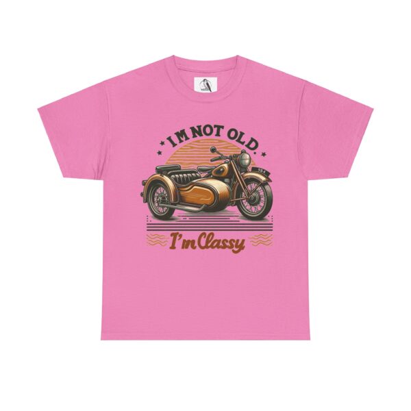 I'm Not Old I'm Classy Unisex Heavy Cotton Tee, Vintage Motorcycle Shirt, Funny Gift for Bikers, Birthday Tee, Retro Style Top - Image 9