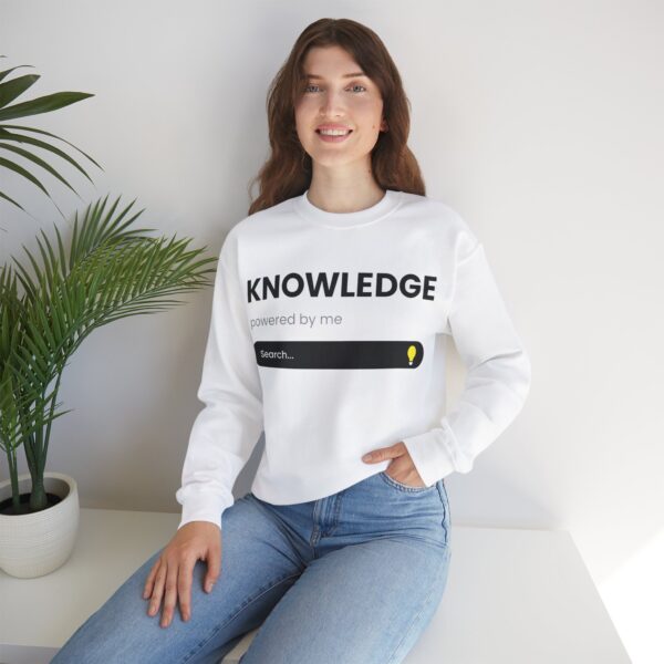 Knowledge Powered Crewneck Sweatshirt, Graphic t-shirt, Motivational Apparel, Educational Inspiration - Image 4