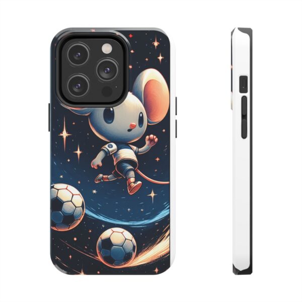 Space Mouse Soccer Phone Case - Trendy Tough Cases for Soccer Fans, Cute Animal Design, Kids Gift, Phone Accessories, Unique Cover - Image 2