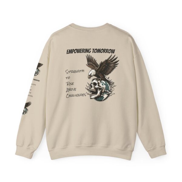 Empowering Tomorrow Crewneck Sweatshirt, Unisex Inspirational Apparel, Skull and eagle sweatshirt