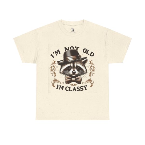 Classy Raccoon Unisex Heavy Cotton Tee - Funny Gift for Birthdays, Animal Lovers, Casual Wear, Vintage Style, Unique Graphic Tee