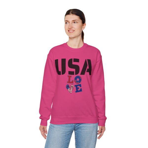 USA Love Unisex Heavy Blend™ Crewneck Sweatshirt, Patriotic Sweatshirt, Comfortable Casual Wear, Graphic t-shirt - Image 9
