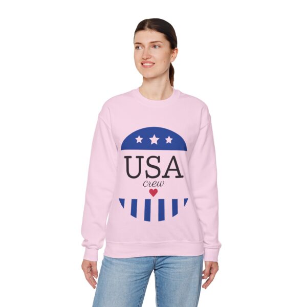 USA Crew Sweatshirt - Patriotic American Flag Design, Fourth of July Gift, Graphic T-shirt - Image 9