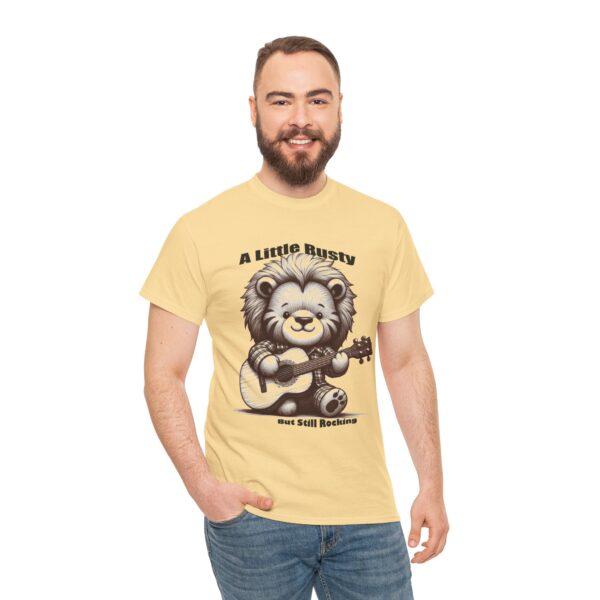 Cute Lion Graphic Tee, Fun Music Lover Shirt, Festival Wear, Unisex Casual Top, A Little Rusty But still rocking - Image 6