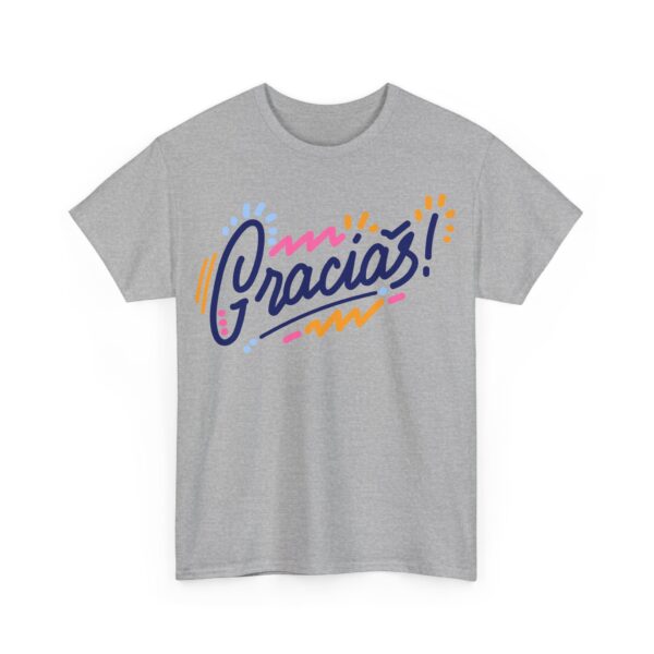 Colorful Gracias Unisex Heavy Cotton Tee, Vibrant Appreciation Shirt for Friends, Casual Wear, Fun Celebration - Image 2