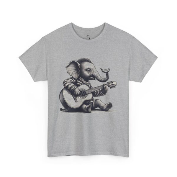 Cute Elephant Music Tee, Fun T-Shirt for Animal Lovers, Unisex Heavy Cotton Tee, for music lovers - Image 9