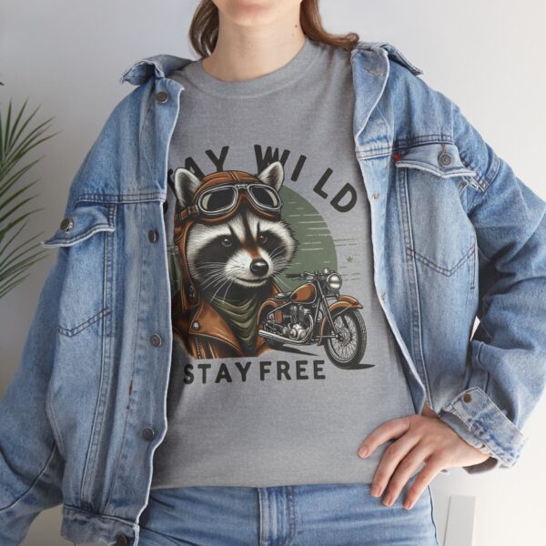 Stay Wild Raccoon Tee, Adventure Shirt, Biker Gift, Fun Graphic T-Shirt, Casual Wear, Vintage Vibe