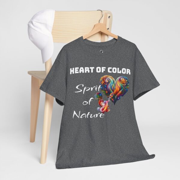 Heart of color spirit of nature Tee - Unisex Heavy Cotton Shirt, Earth Day Gift, Nature Lover Apparel, Colorful T-Shirt - Image 8