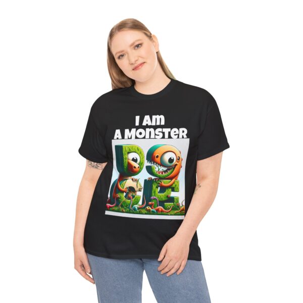 I Am A Monster Unisex Heavy Cotton Tee, Fun Graphic Shirt, Children's Gift, Halloween Costume, Monster Theme Party - Image 6