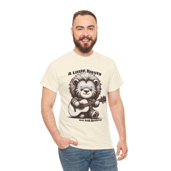 Cute Lion Graphic Tee, Fun Music Lover Shirt, Festival Wear, Unisex Casual Top, A Little Rusty But still rocking - Image 3