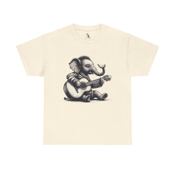 Cute Elephant Music Tee, Fun T-Shirt for Animal Lovers, Unisex Heavy Cotton Tee, for music lovers - Image 5