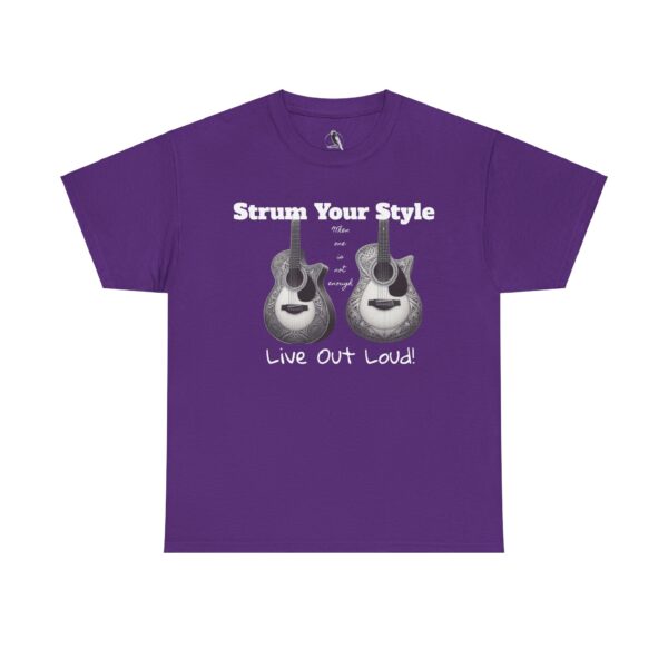 Guitar Lover's Unisex Heavy Cotton Tee - "Strum Your Style, Live Out Loud!" Perfect for Musicians, Gifts, Music Festivals, Concerts, Casual - Image 8