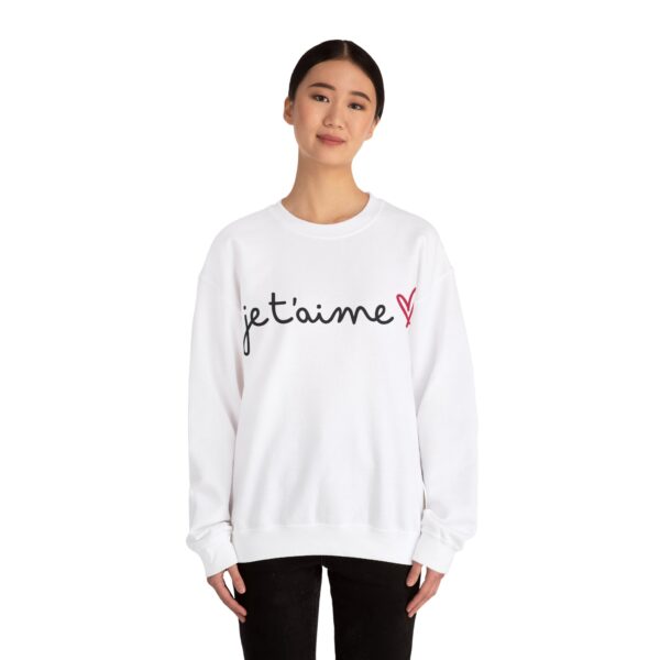 Jet'aime Unisex Crewneck Sweatshirt - Cozy Love Gift, Valentine's Day, Apparel for Friends - Image 2