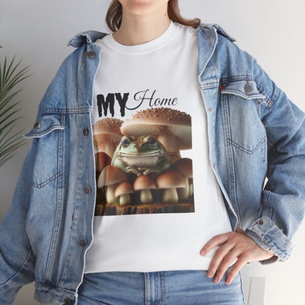 My Home Frog Tee - Quirky T-Shirt for Nature Lovers, Unique Gift, Casual Wear, Eco-Friendly Apparel, Fun Statement Piece - Image 10