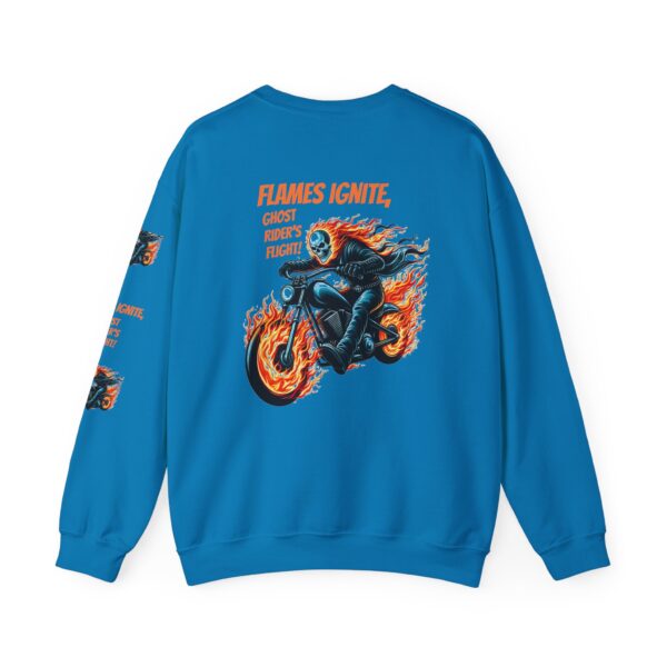 Ghost Rider Fire Bike Crewneck Sweatshirt, Motorcycle Flames Jumper, Gothic Biker Top - Image 10