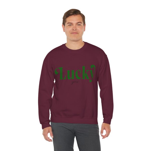 Lucky You Unisex Heavy Blend Crewneck Sweatshirt, for St. Patrick's Day, Charm Apparel, Graphic t-shirt - Image 8