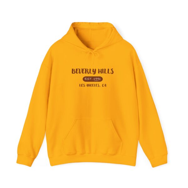 Beverly Hills Est. 1991 Hoodie, Cozy Unisex Sweatshirt for Casual Outings, Perfect for Travel, Gift for Friends, LA Vibe