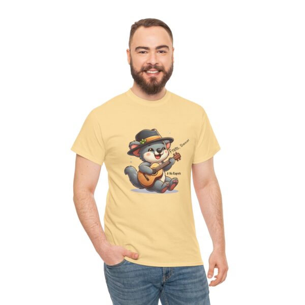 Cute Animal Guitar Tee, Music Lover Shirt, Unisex Heavy Cotton Tee, Gift for Musicians, Fun T-Shirt, Casual Wear - Image 3