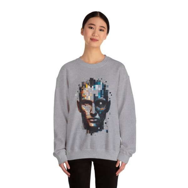 Pixelated Face Crewneck Sweatshirt, Trendy Streetwear, Gift for Art Lovers, Unisex Apparel, Perfect for Everyday Wear - Image 8