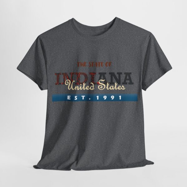 Indiana State Heavy Cotton Tee, Unisex Green T-Shirt for College, Gift, Travel, Vintage Style, Casual Wear - Image 7