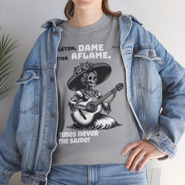 Skeleton Guitarist Unisex Tee, Halloween Shirt, Music Lover Gift, Día de los Muertos Fun, Casual Graphic Tee - Image 7