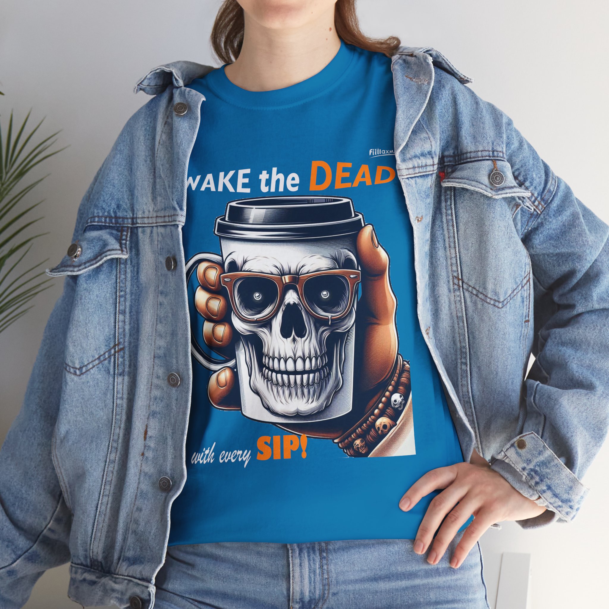 Wake the Dead Skull Tee, Spooky Coffee Shirt, Halloween Gift, Unisex Graphic Tee - Image 23