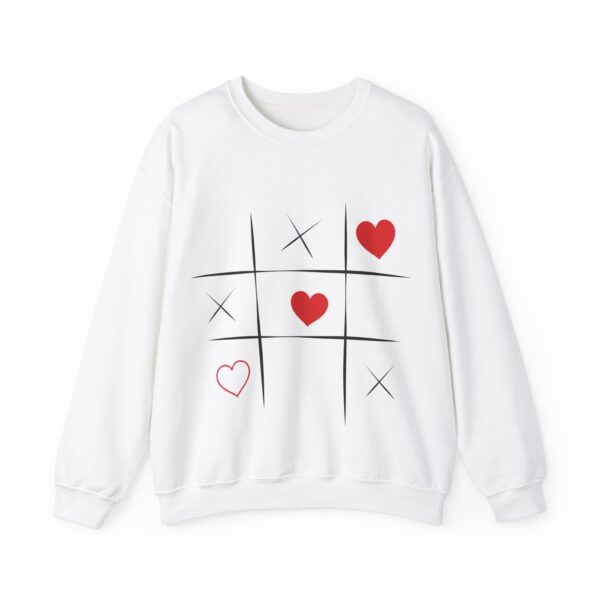 Tic Tac Toe Heart Sweatshirt, Valentines Day Gift, Kids Playful Sweat, Unisex Crewneck Pullover