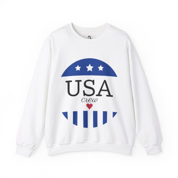 USA Crew Sweatshirt - Patriotic American Flag Design, Fourth of July Gift, Graphic T-shirt