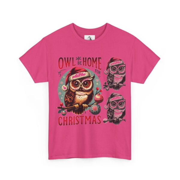 Owl Home for Christmas Tee, Cozy Winter Apparel, Holiday Gift for Owl Lovers, Cute Christmas Shirt - Image 10