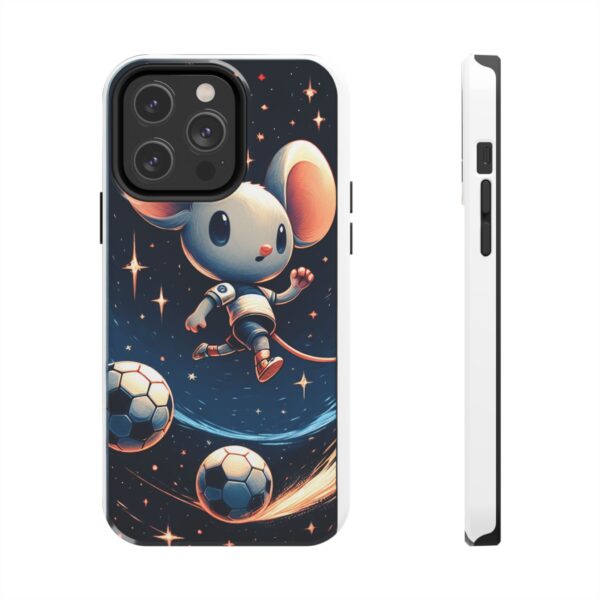 Space Mouse Soccer Phone Case - Trendy Tough Cases for Soccer Fans, Cute Animal Design, Kids Gift, Phone Accessories, Unique Cover - Image 4