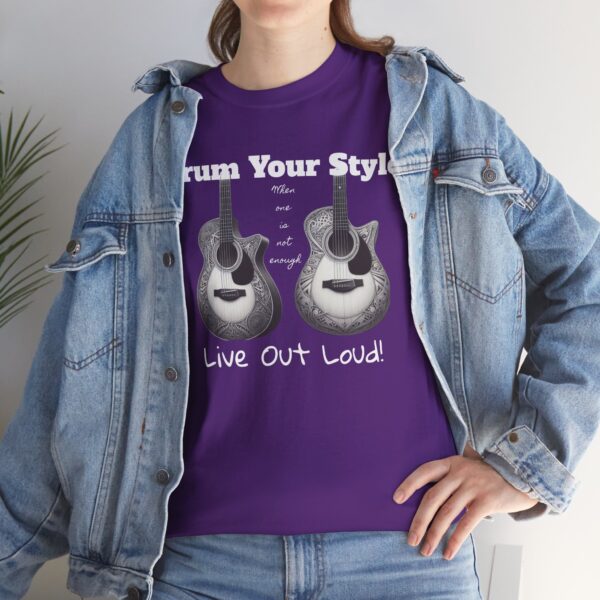 Guitar Lover's Unisex Heavy Cotton Tee - "Strum Your Style, Live Out Loud!" Perfect for Musicians, Gifts, Music Festivals, Concerts, Casual - Image 9
