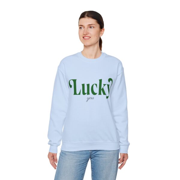 Lucky You Unisex Heavy Blend Crewneck Sweatshirt, for St. Patrick's Day, Charm Apparel, Graphic t-shirt - Image 2