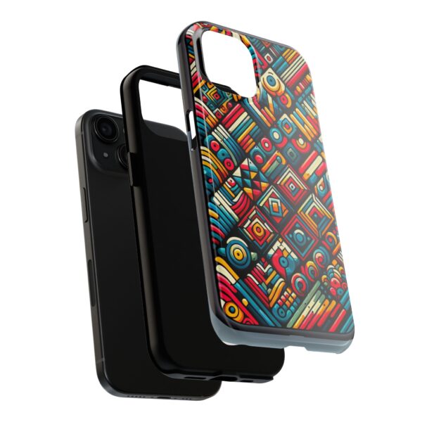 Vibrant Geometric Tough Phone Cases - Unique Phone Protection, Colorful Cover, Stylish Gift, Tech Accessory, Trendy Design - Image 4