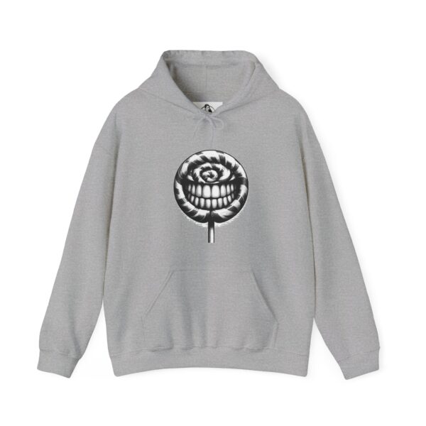 Gothic Lollipop Graphic Hoodie, Cozy Sweatshirt, Halloween Fashion, Unisex Apparel, Streetwear, Fall Style, Gift for Him/Her - Image 7