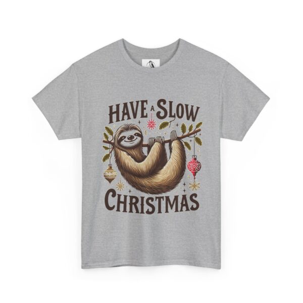 Sloth Christmas Tee - Have a Slow Christmas Shirt, Holiday Gift, Cozy Casual Wear, Animal Tee - Image 6