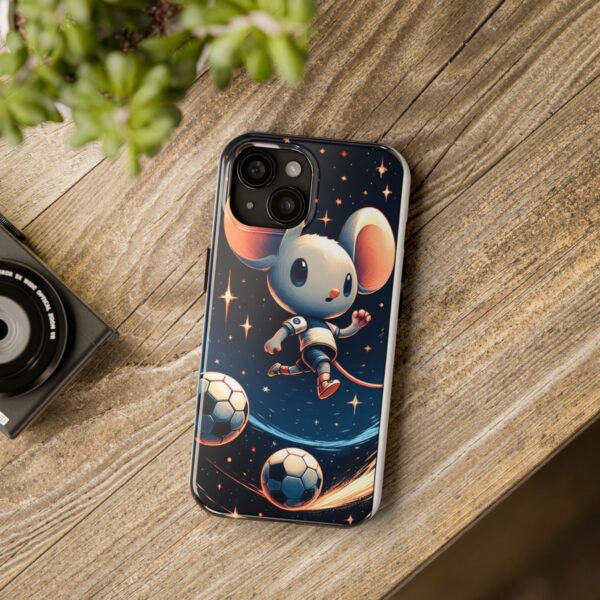Space Mouse Soccer Phone Case - Trendy Tough Cases for Soccer Fans, Cute Animal Design, Kids Gift, Phone Accessories, Unique Cover - Image 9