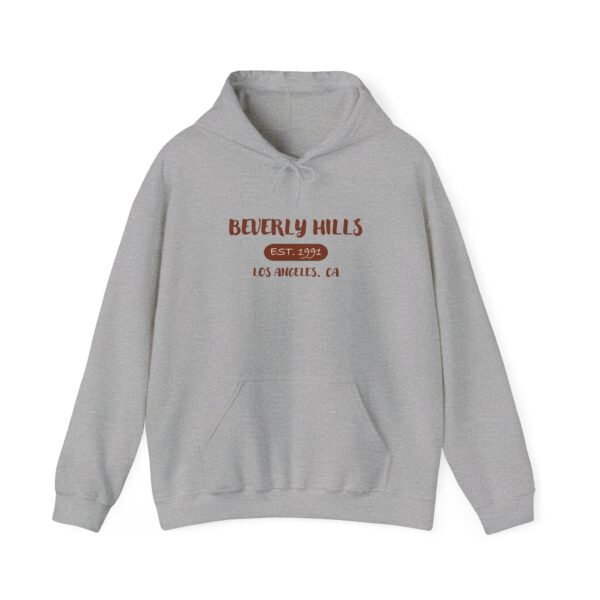 Beverly Hills Est. 1991 Hoodie, Cozy Unisex Sweatshirt for Casual Outings, Perfect for Travel, Gift for Friends, LA Vibe - Image 5