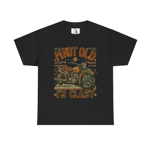 Vintage Motorcycle Tee - Not Old I am Clasy, Funny Gift for Bikers, Unisex Cotton T-Shirt for Birthdays, Father's Day, Casual Wear - Image 9