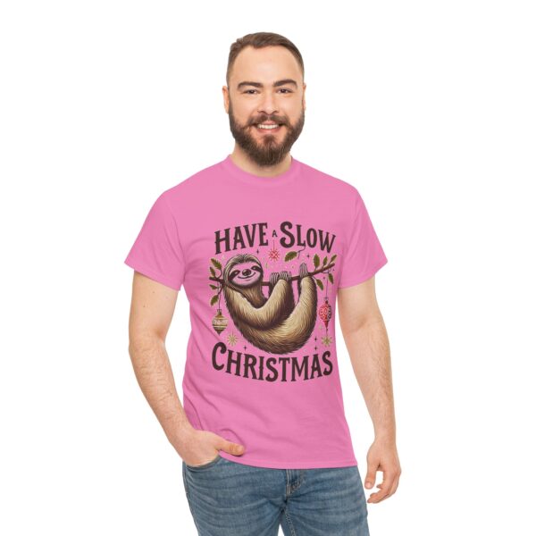 Sloth Christmas Tee - Have a Slow Christmas Shirt, Holiday Gift, Cozy Casual Wear, Animal Tee - Image 10