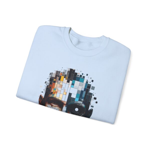Pixelated Face Crewneck Sweatshirt, Trendy Streetwear, Gift for Art Lovers, Unisex Apparel, Perfect for Everyday Wear - Image 2