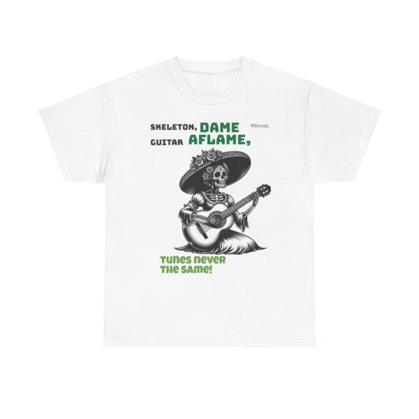 Skeleton Guitarist Unisex Tee, Halloween Shirt, Music Lover Gift, Día de los Muertos Fun, Casual Graphic Tee