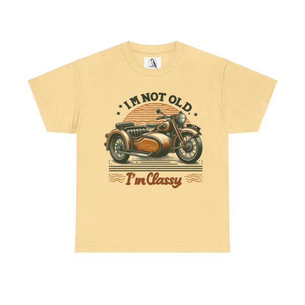 I'm Not Old I'm Classy Unisex Heavy Cotton Tee, Vintage Motorcycle Shirt, Funny Gift for Bikers, Birthday Tee, Retro Style Top - Image 8