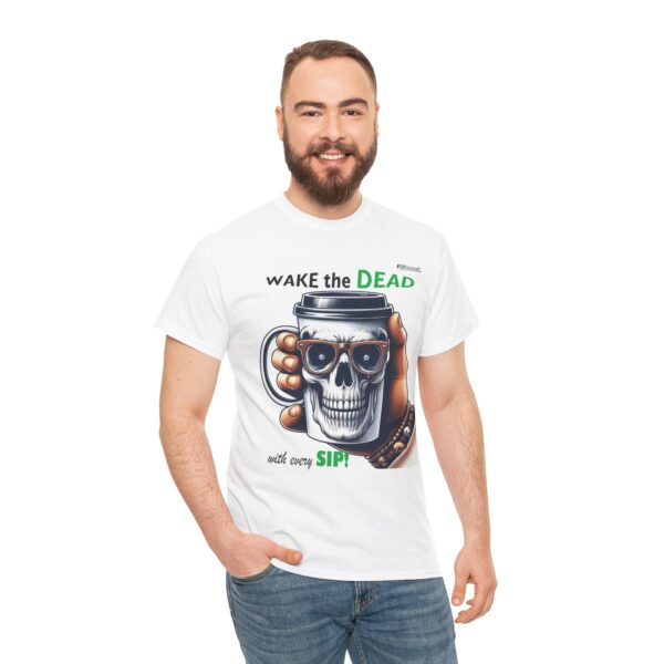Wake the Dead Skull Tee, Spooky Coffee Shirt, Halloween Gift, Unisex Graphic Tee - Image 11