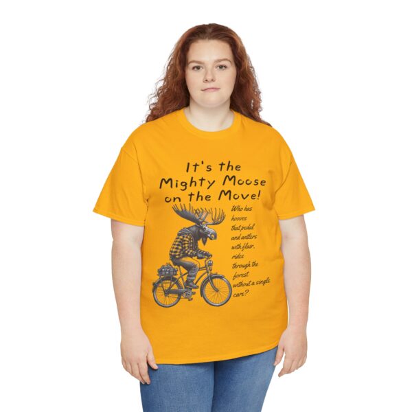 Mighty Moose Cycling Tee, Fun Unisex T-Shirt, Gift for Nature Lovers, Cool Animal Print Tee, Funny Moose Graphic Shirt - Image 6