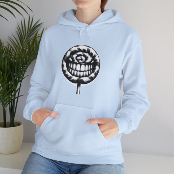 Gothic Lollipop Graphic Hoodie, Cozy Sweatshirt, Halloween Fashion, Unisex Apparel, Streetwear, Fall Style, Gift for Him/Her - Image 10
